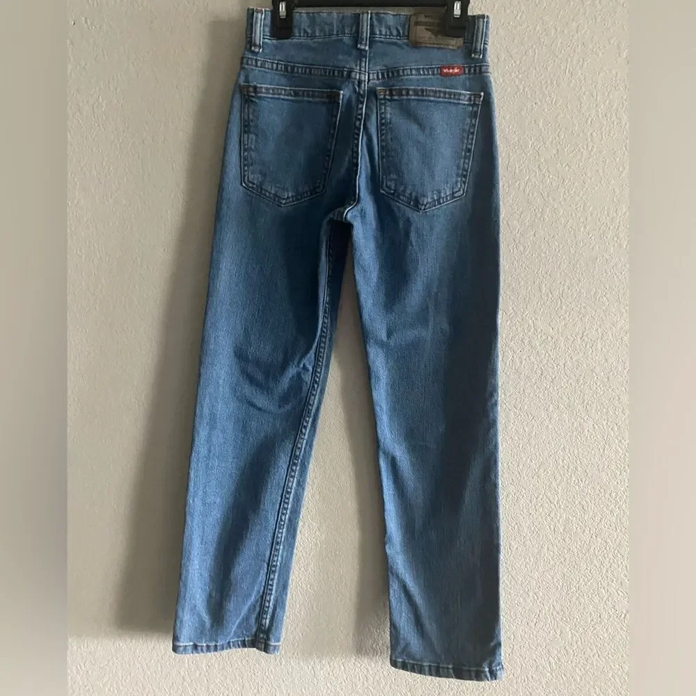 Wrangler Boy Straight Fit Jeans Adjustable Waistband 12 Slim Western Casual